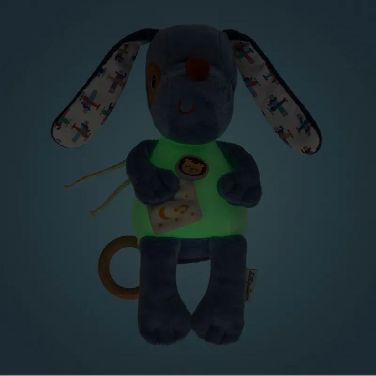 Peluche musicale phosphorescente Jules couleur unique, LILLIPUTIENS