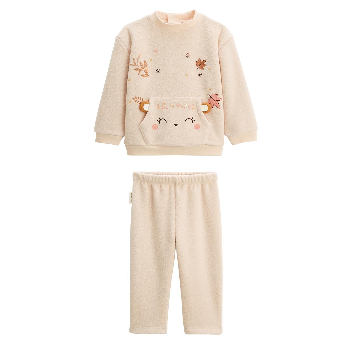 Pyjama enfant 2 pièces en polaire Chincha beige, PETIT BEGUIN