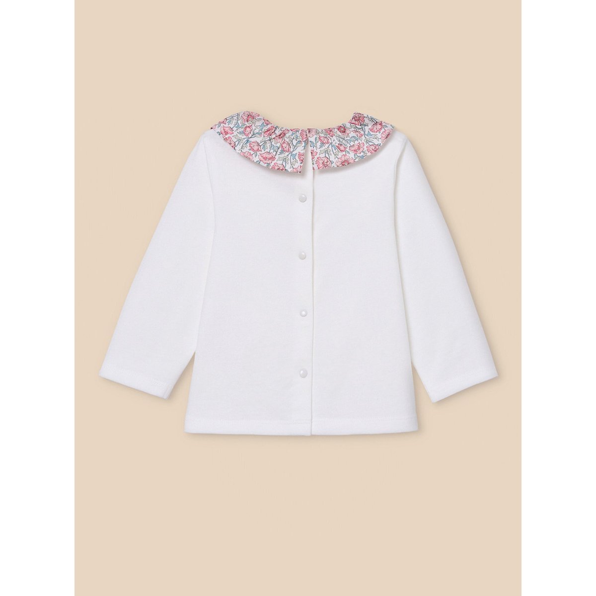 T-shirt col en tissu Liberty - coton biologique liberty astell reece, CYRILLUS