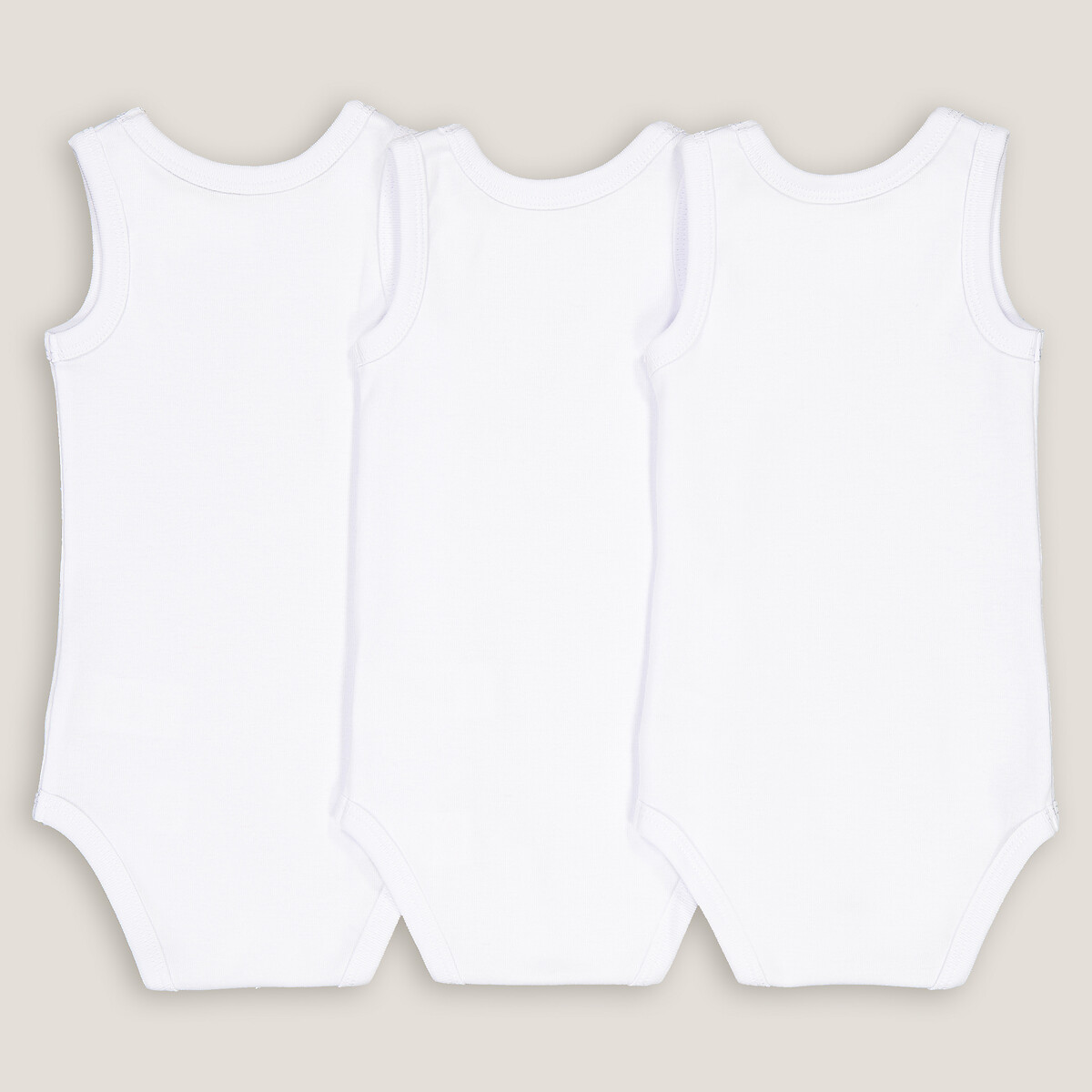 Lote de 3 bodies brancos sem mangas branco + branco + branco, LA REDOUTE COLLECTIONS