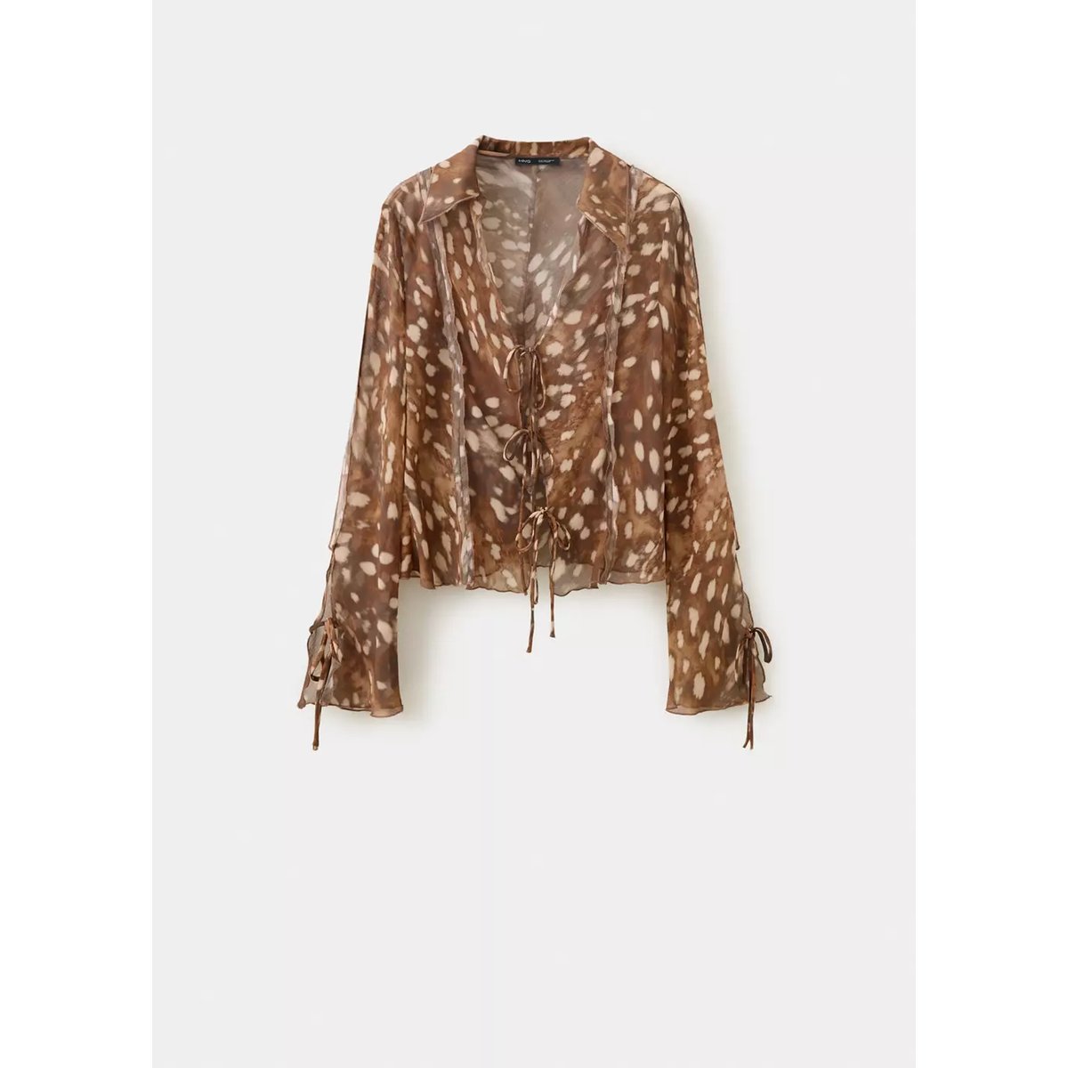 Blouse Bambi à nœuds gris, MANGO