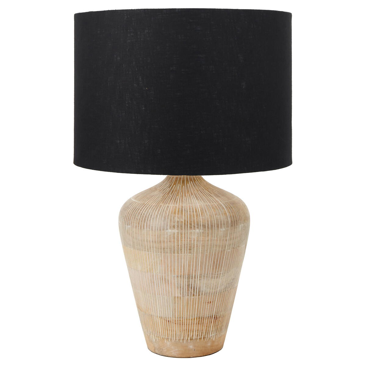 Thompson Textured Wood Table Lamp Base in White Wash white, ÉDITÉ