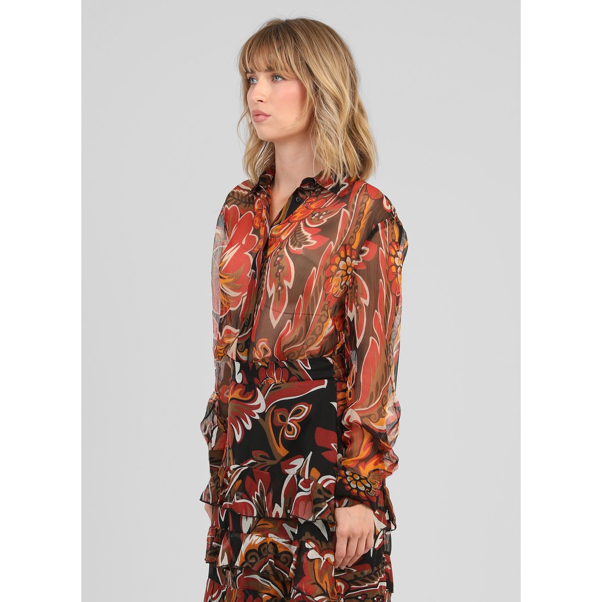 Chemise SABELYNA tosca noir, AN'GE