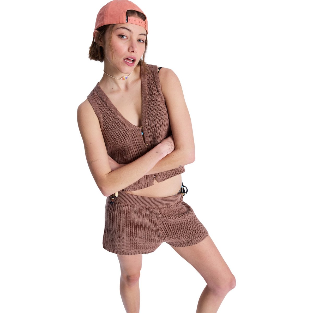 Short en maille BEACH BUNGALOW. marron brownie, ROXY