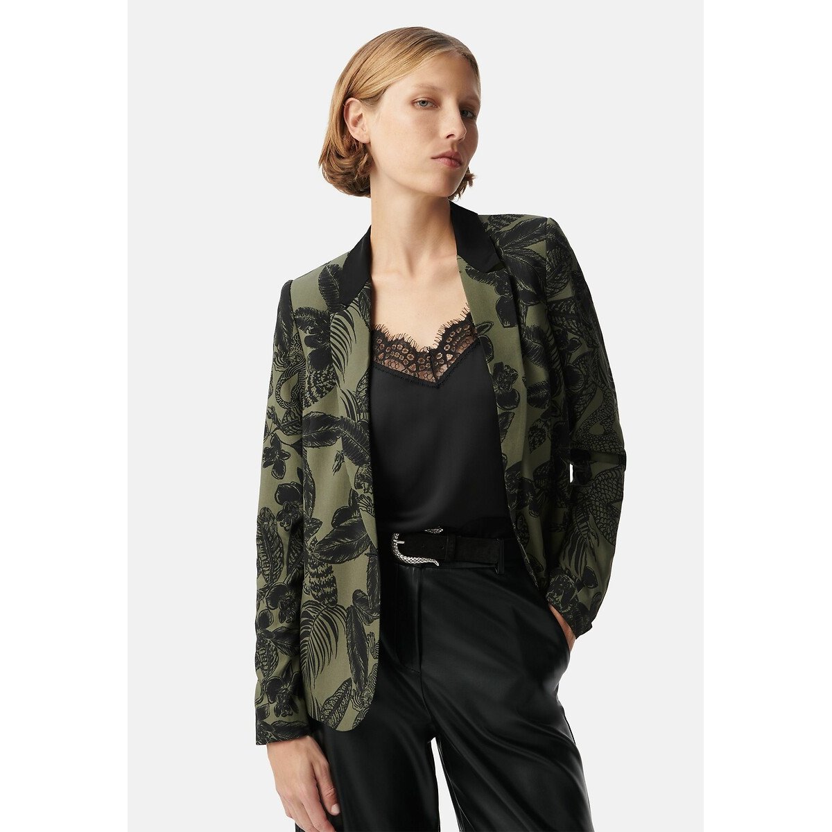 Printed Blazer khaki print, IKKS