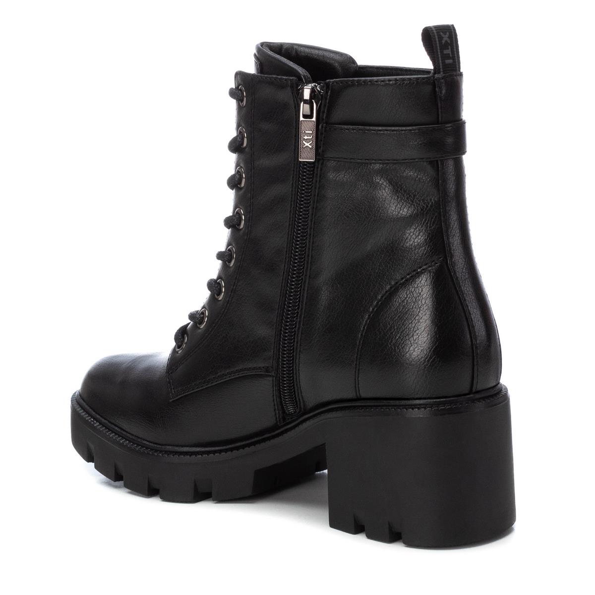 Bottine Militaire Talon Décontractée Fermeture éclair noir, XTI