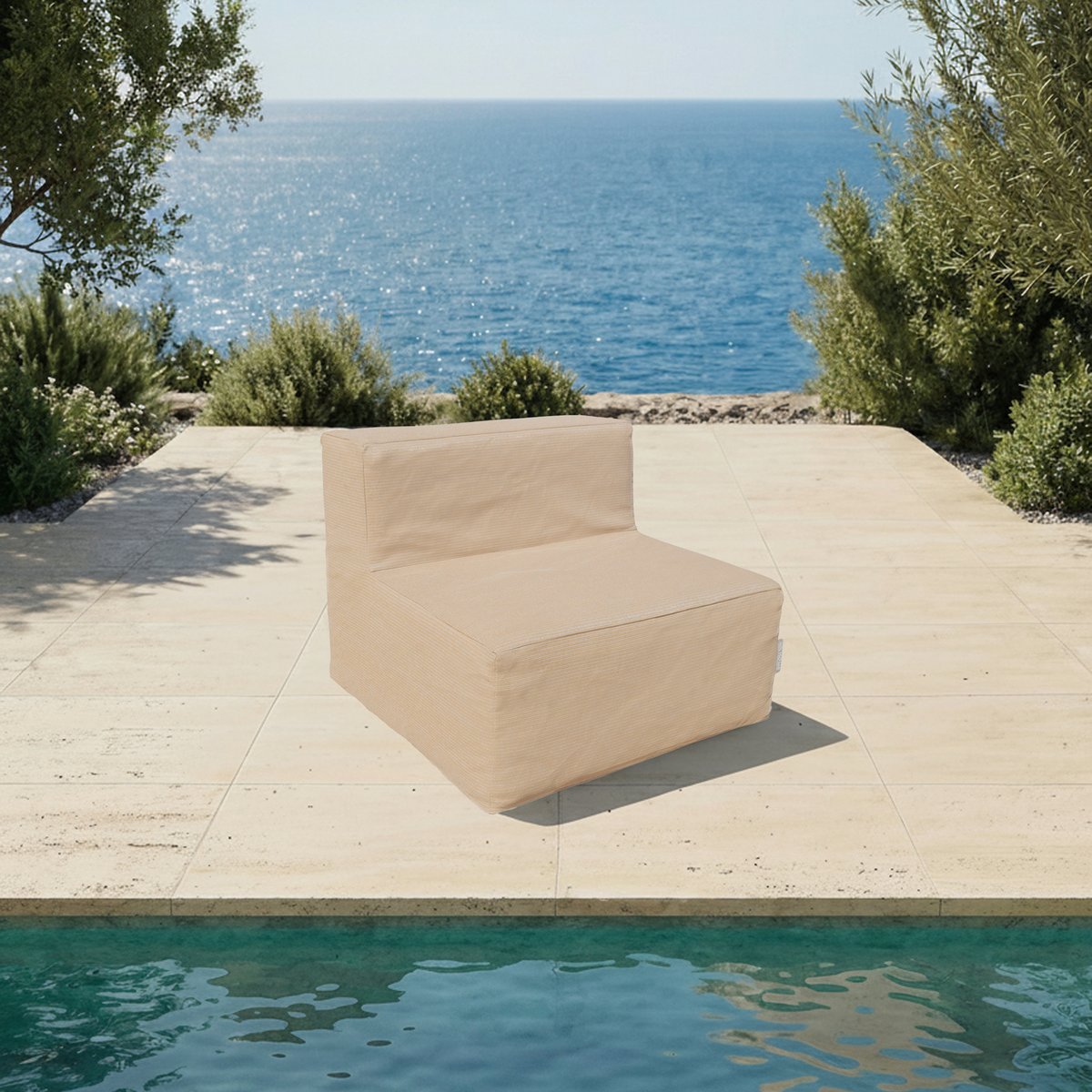 Chauffeuse extérieur modulable extérieur déhoussable beige, MX HOME