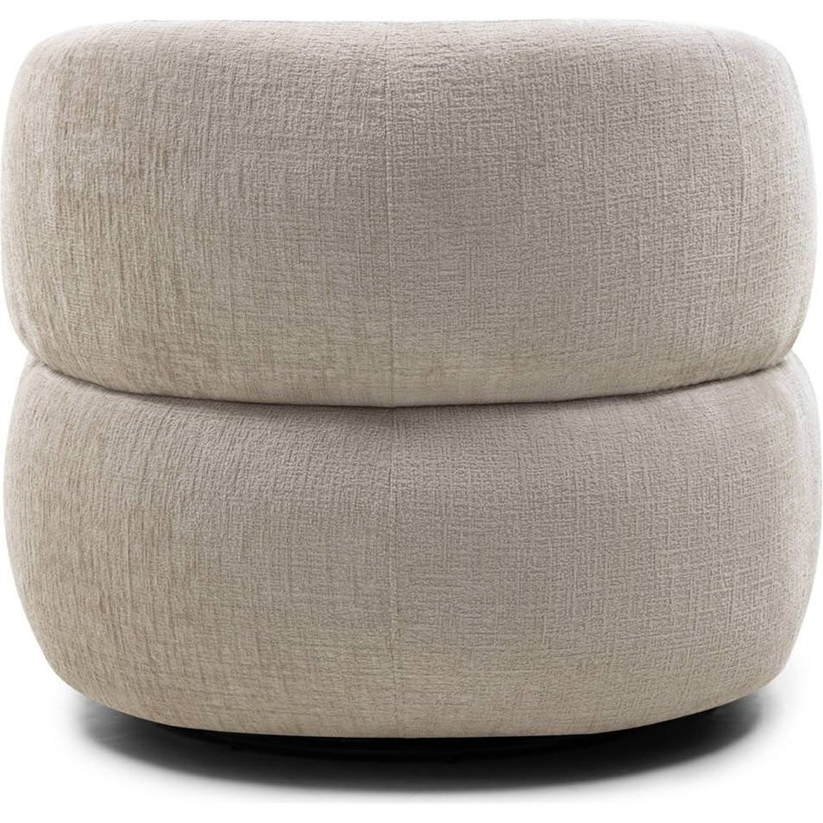 Fauteuil pivotant ORIEL en chenille, Arrondi beige clair, RECOLLECTION