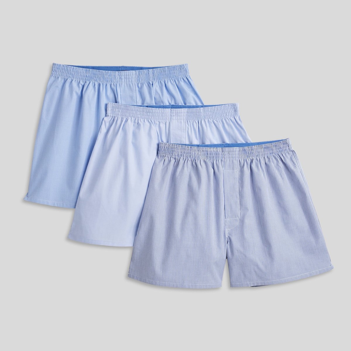 Lot de 3 caleçons bleu ciel, MONOPRIX