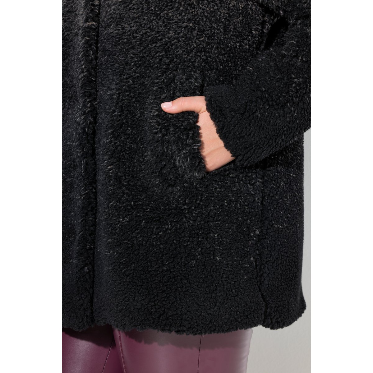 Manteau en polaire bouclée noir, ULLA POPKEN