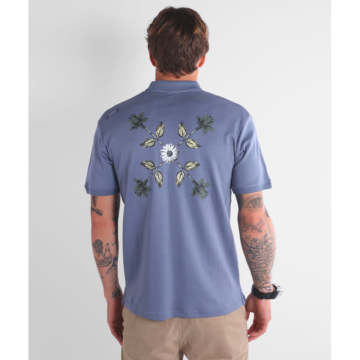 Polo graphique manches courtes BLOOM faded blue, OXBOW