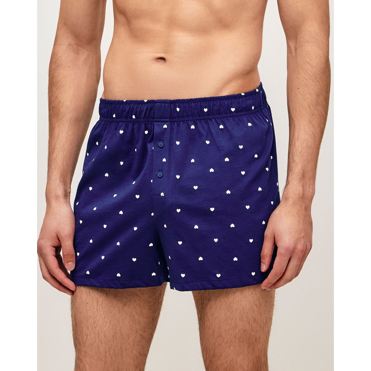 Caleçon en coton avec imprimé cœurs CAROPLAYIZ bleu marine, UNDIZ