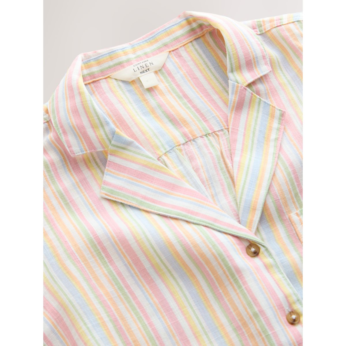 Chemise sans manches avec col à revers et lin rayure pastel, NEXT