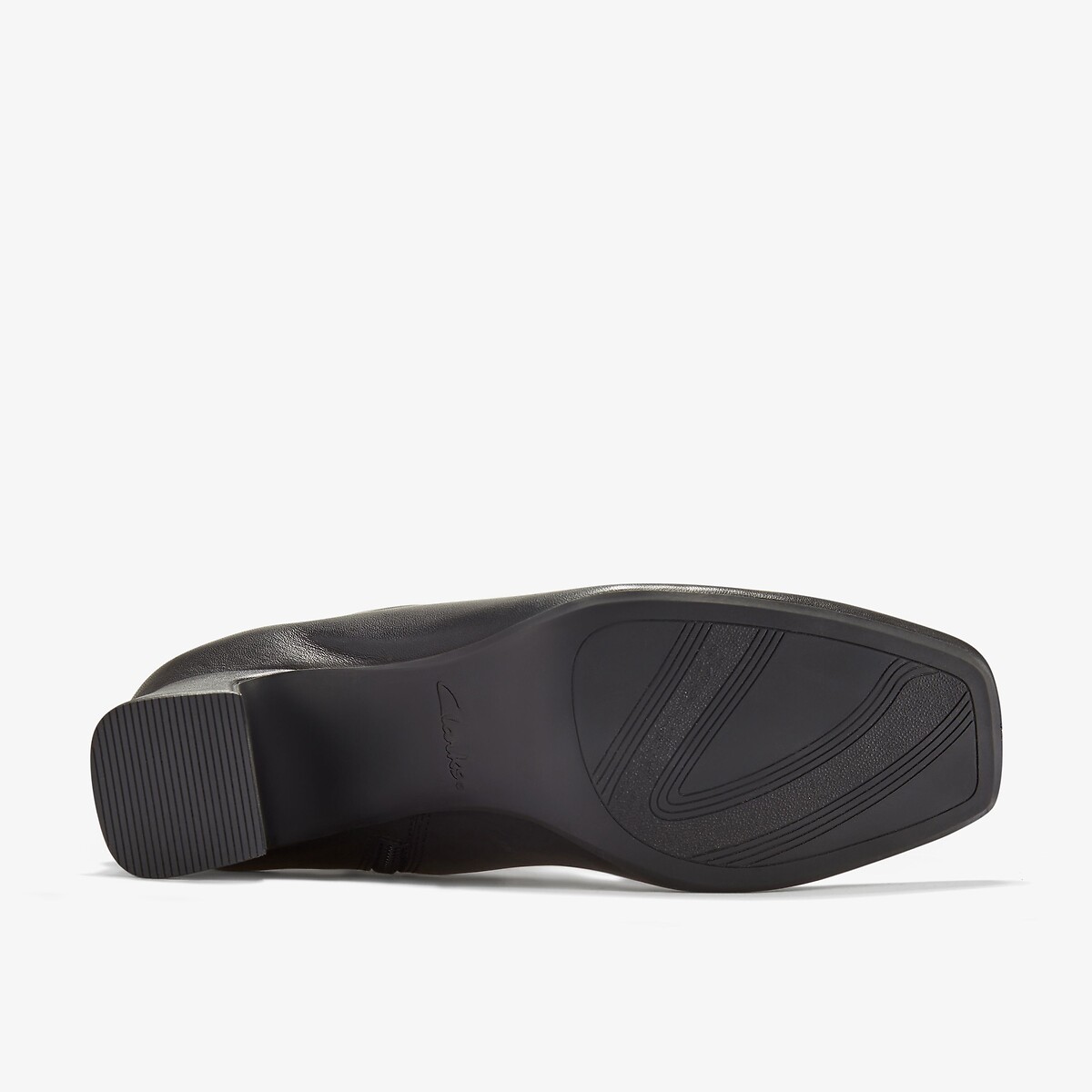 Botines de piel con tacón ancho negro, CLARKS