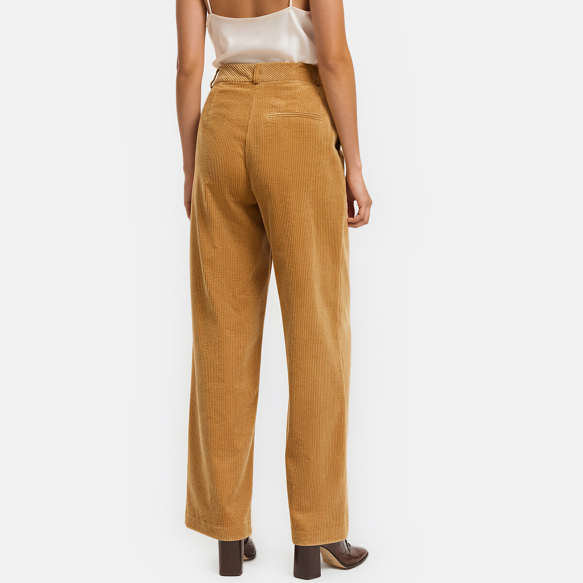 Pantalon large en velours côtelé beige, LA REDOUTE COLLECTIONS