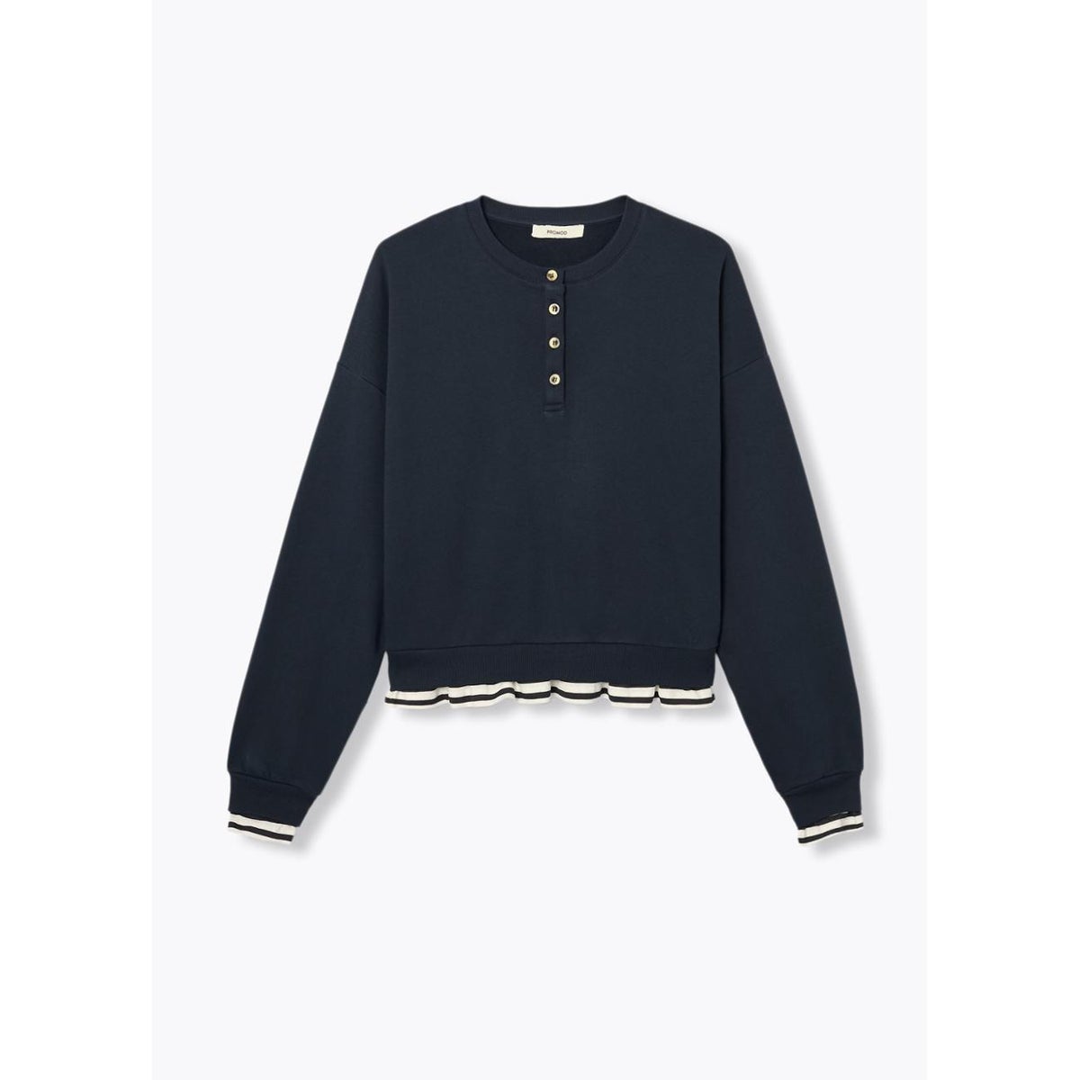 Sweat-shirt à effet superposé marine, PROMOD
