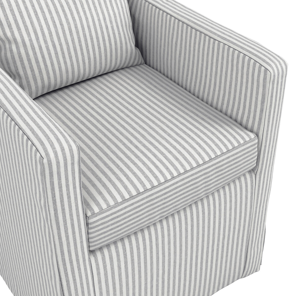 Emmie Country Stripe Dining Armchair in Cotton grey stripes, SO'HOME