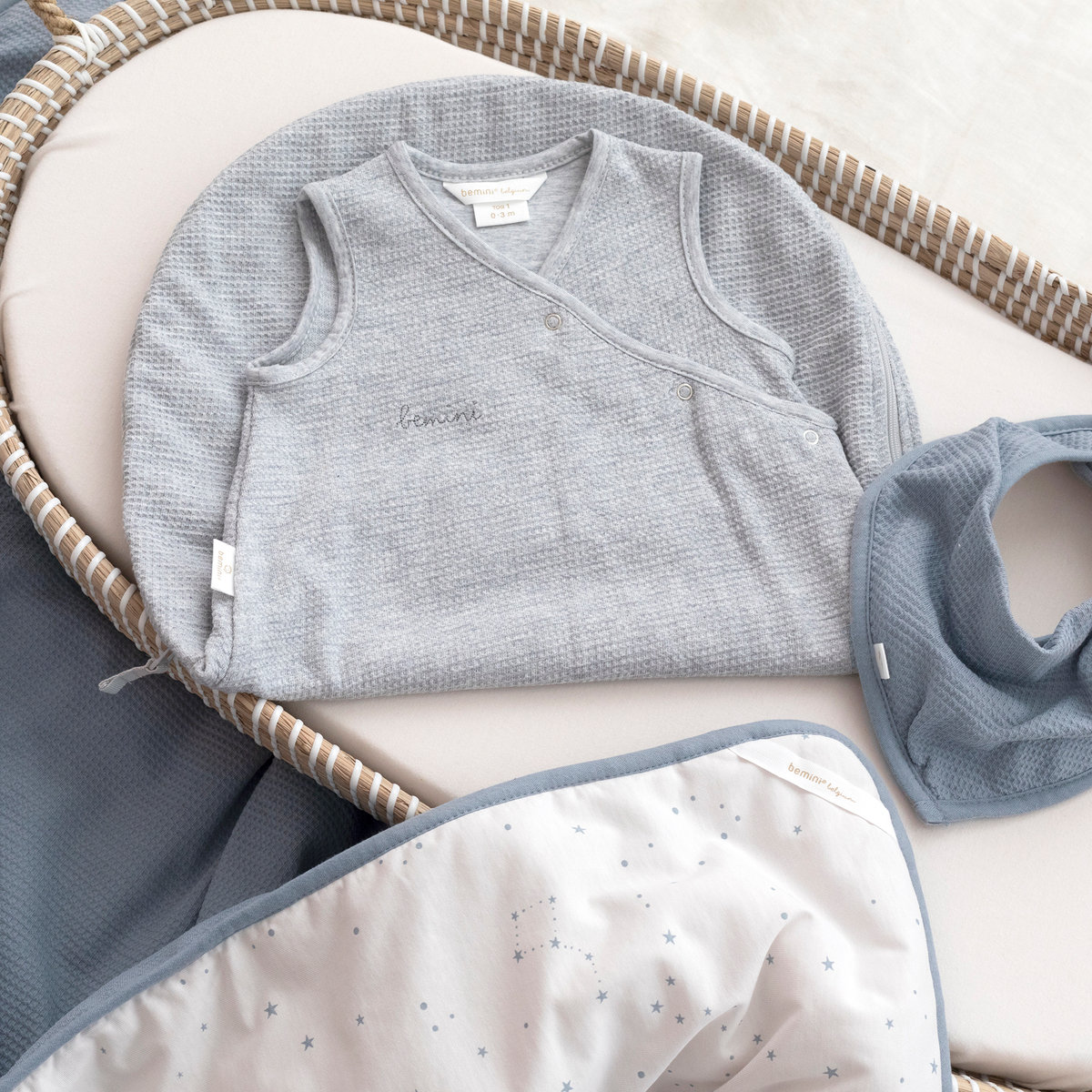 Gigoteuse sans manches été - TOG 1 Coton bio douceur mix grey, BEMINI