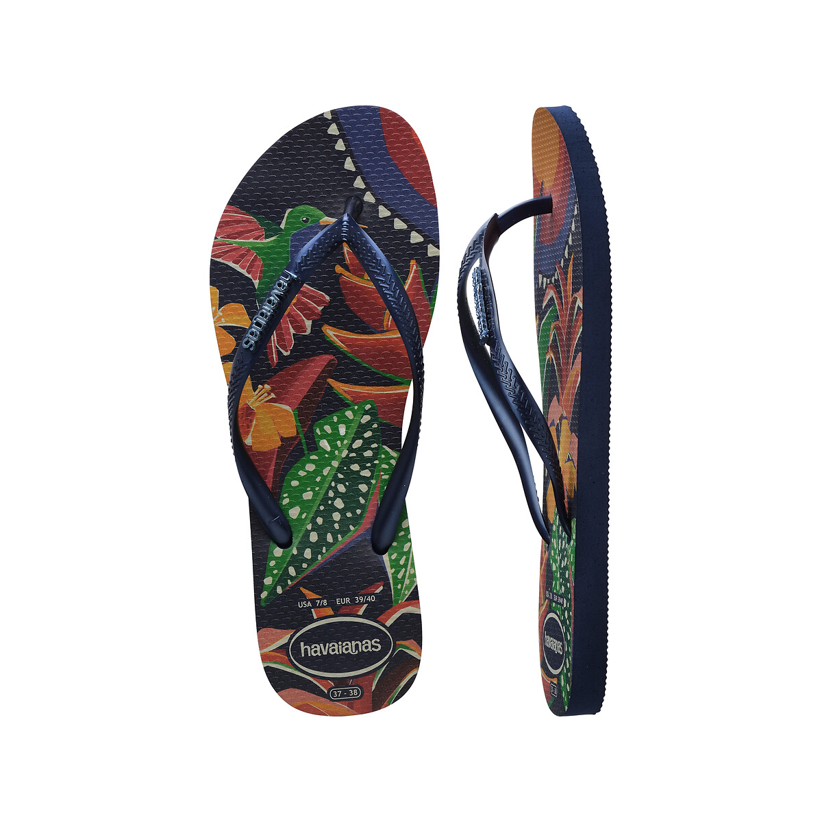 Tongs Slim Tropical bleu multicolore, HAVAIANAS