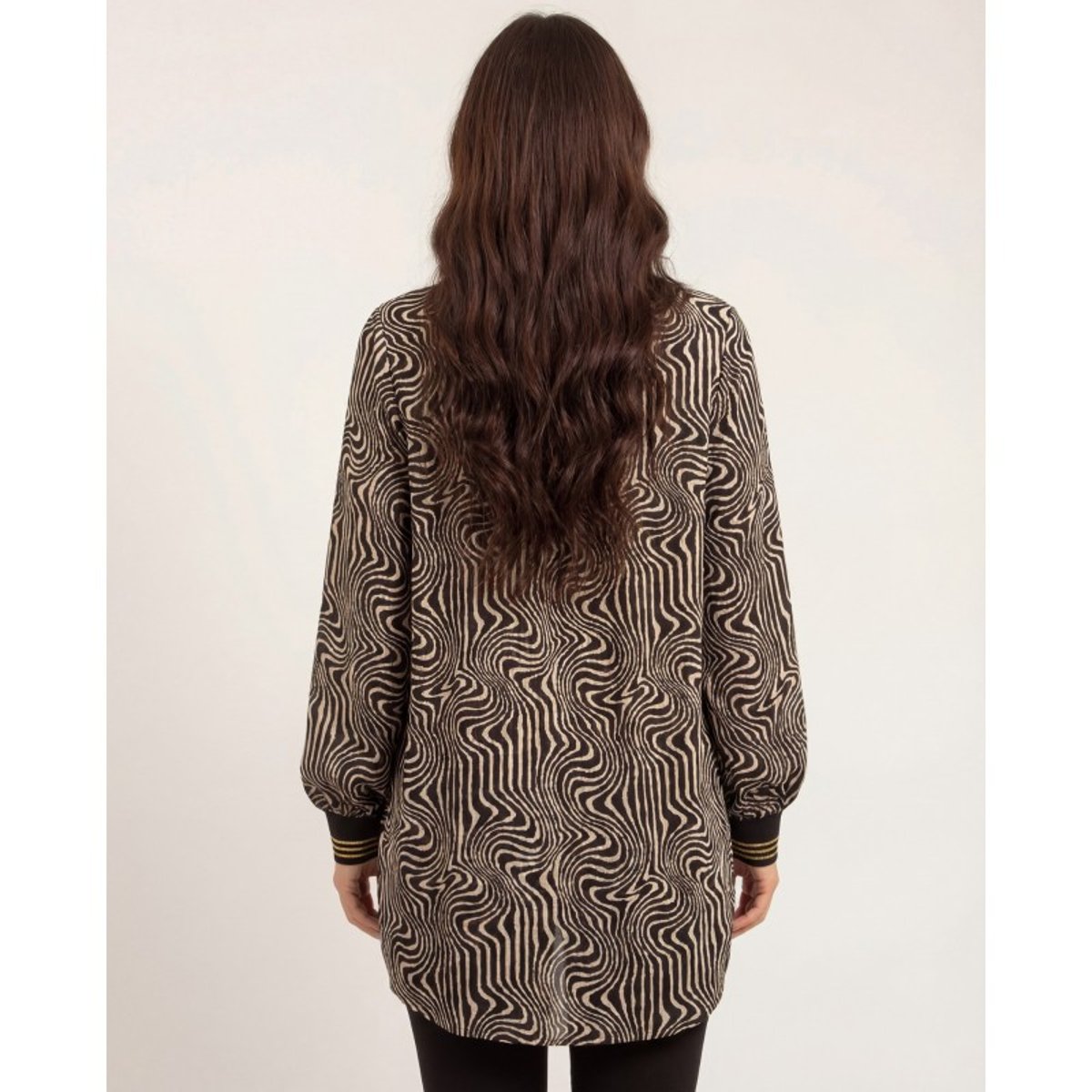 Blouse Fluide Motifs Ozana noir, DONA LISA