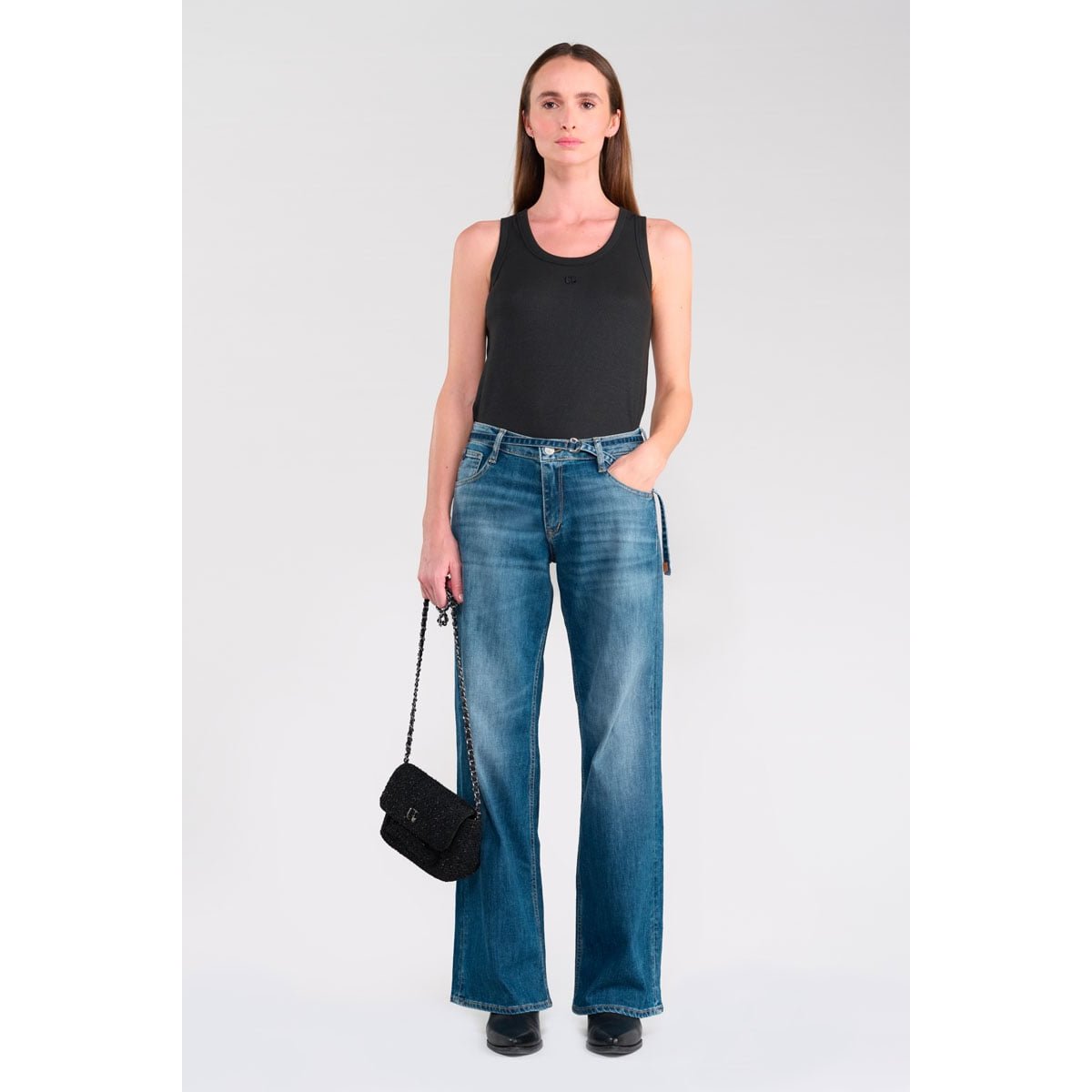 Jeans loose, large wide leg , longueur 34 blue, LE TEMPS DES CERISES
