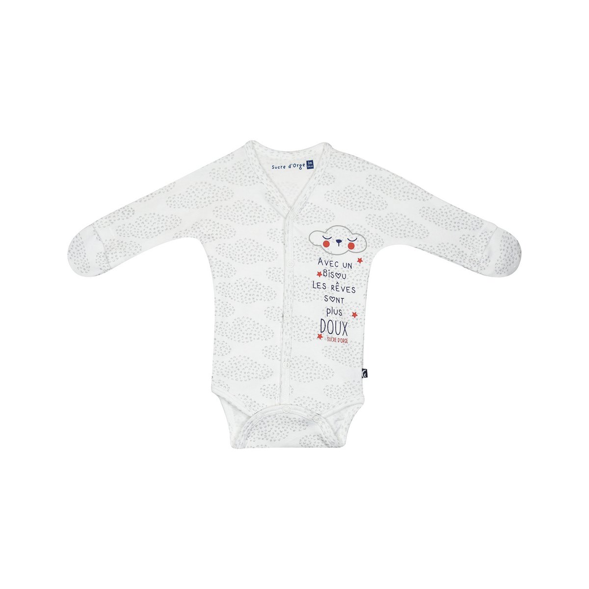 Lot de bodies jakous ouverture devant naissance gris, SUCRE D'ORGE