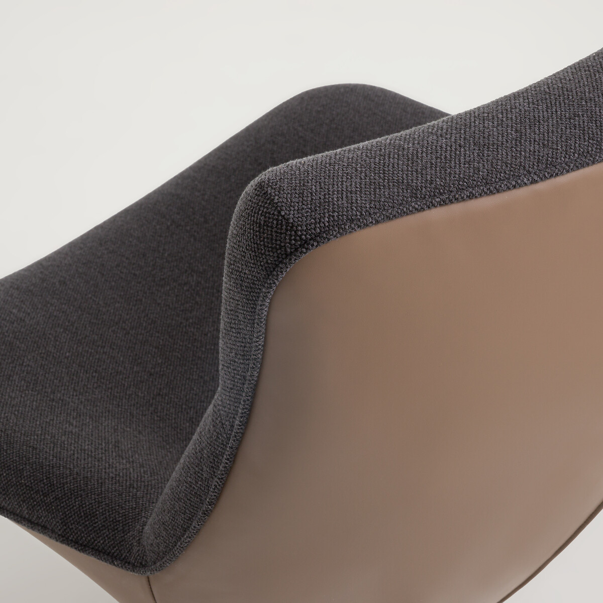Fauteuil relax pivotant et son repose-pieds Wesley gris/moka, AM.PM