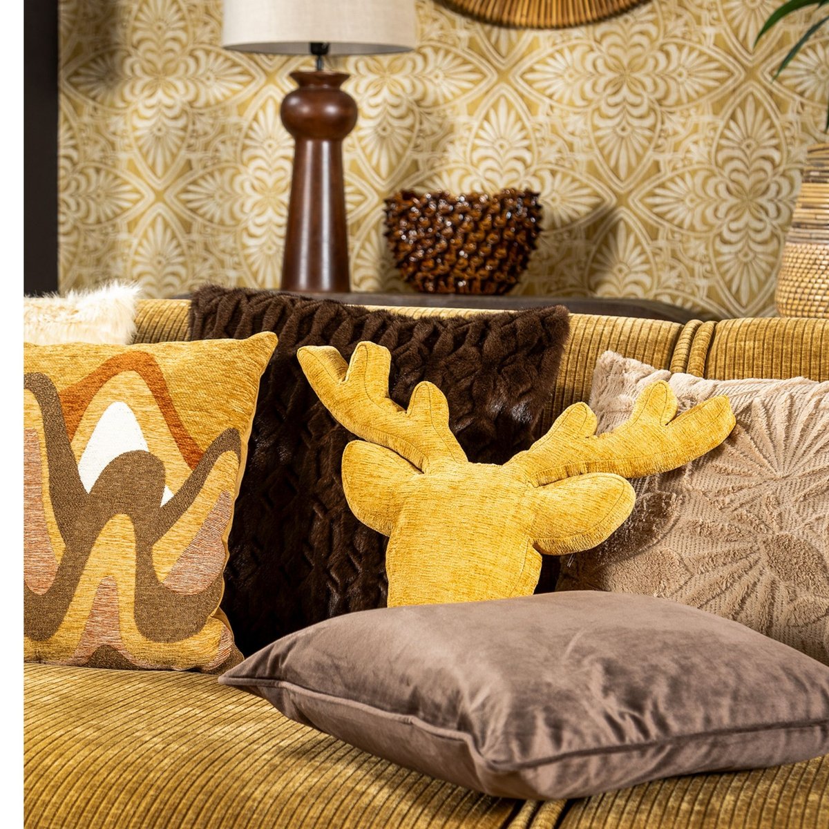 Coussin Mattheo marron foncé, DUTCH DECOR