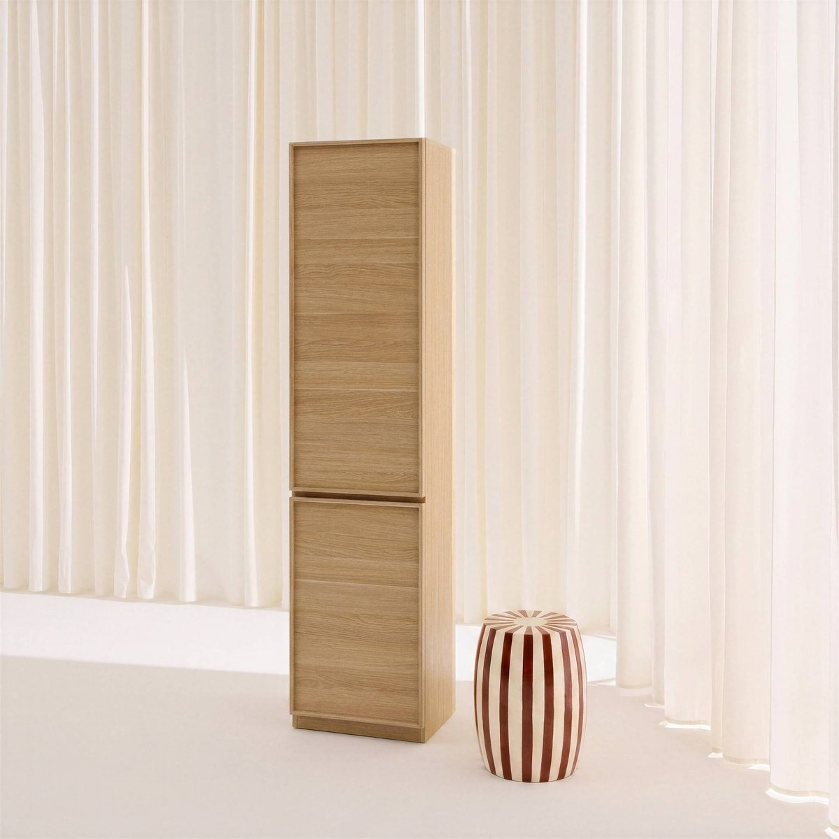 Module dressing décor bois 2 portes 5 niveaux KUBA naturel, SWEEEK