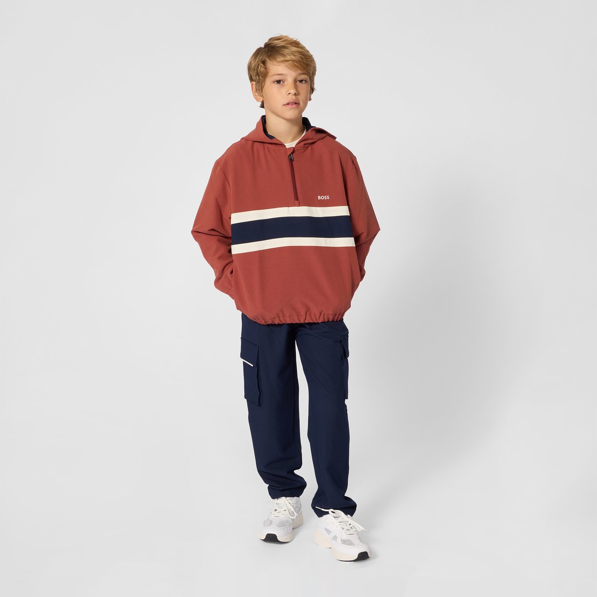 Sweat à capuche rouge, BOSS KIDSWEAR
