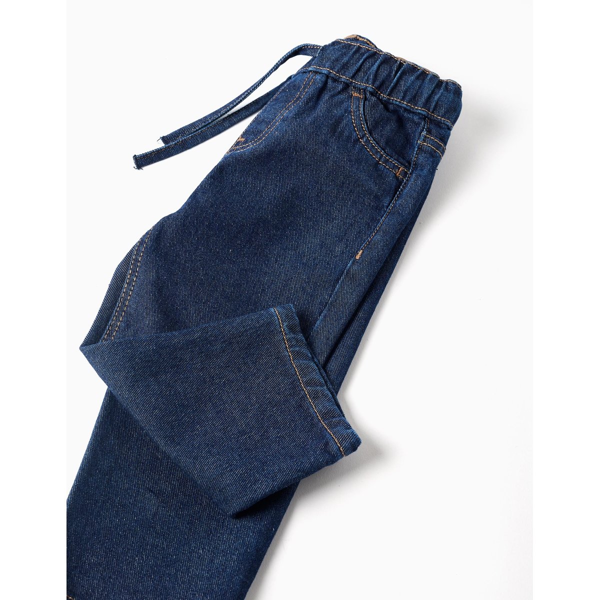 Pantalon en jean baggy avec cordon de serrage bleu foncé, ZIPPY