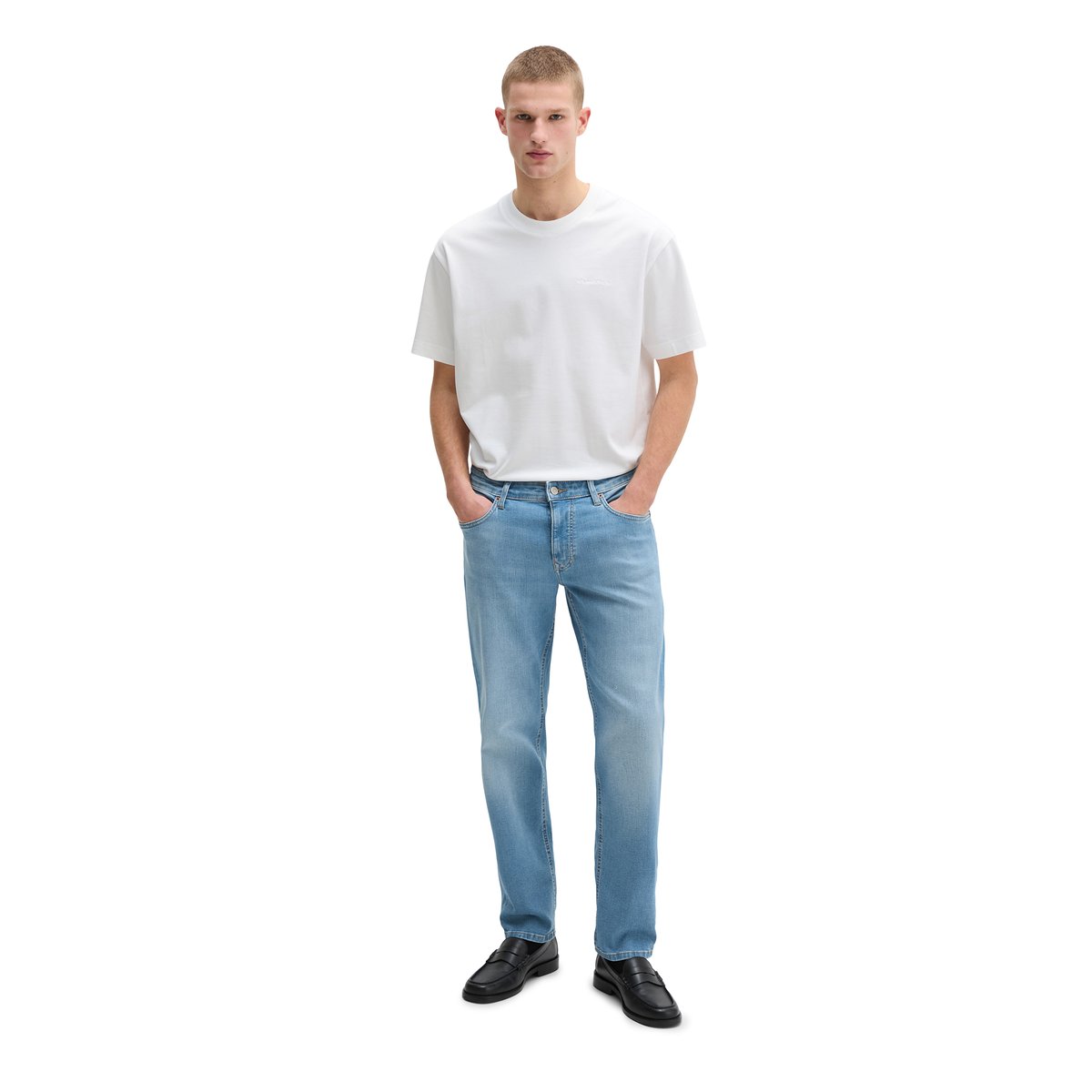 Jeans modèle Kemi regular en mélange de coton bio bleu clair, MARC O'POLO
