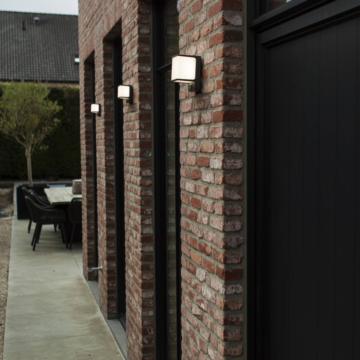 Applique murale d'extérieur sur secteur avec détecteur de mouvement DOBLO GREY SENSOR aluminium gris LED blanc chaud H14,6cm dark grey, LUMISKY