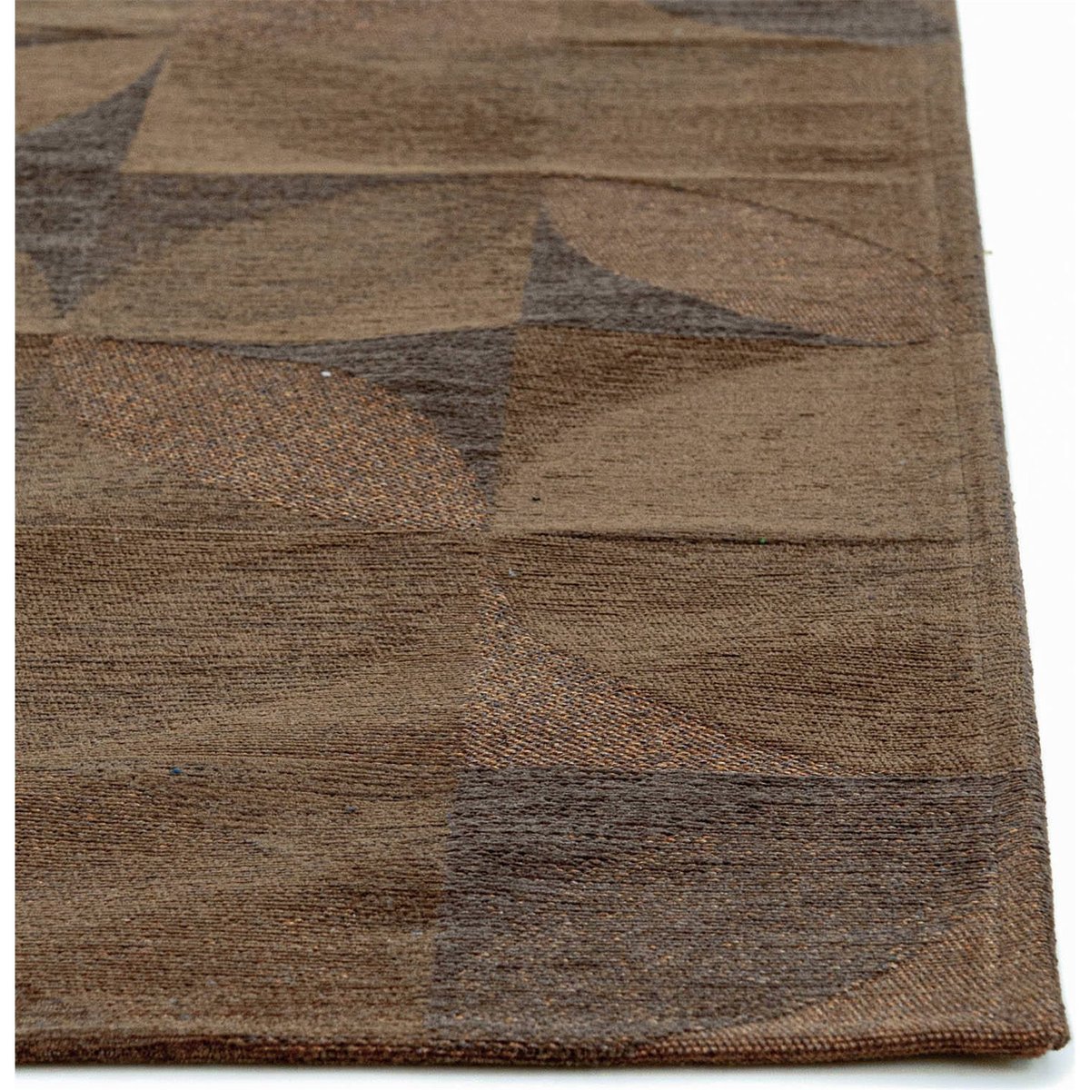Tapis rectangulaire int. extérieur, RONDO marron ambre aux nuances beige et gris, RECOLLECTION