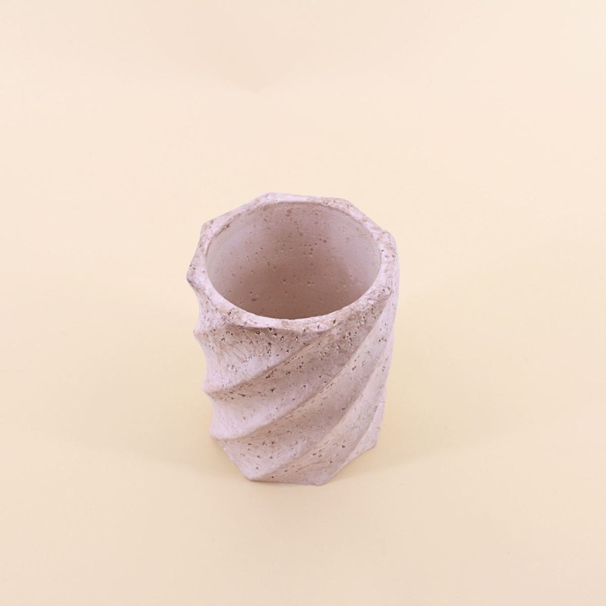 Vase twist imitation travertin, H15cm beige, ORNAMI
