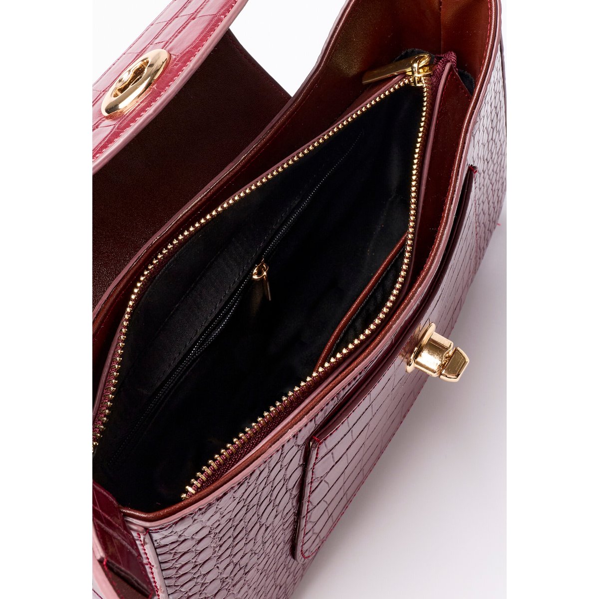 Sac à main esprit animalier rouge bordeaux, DAMART