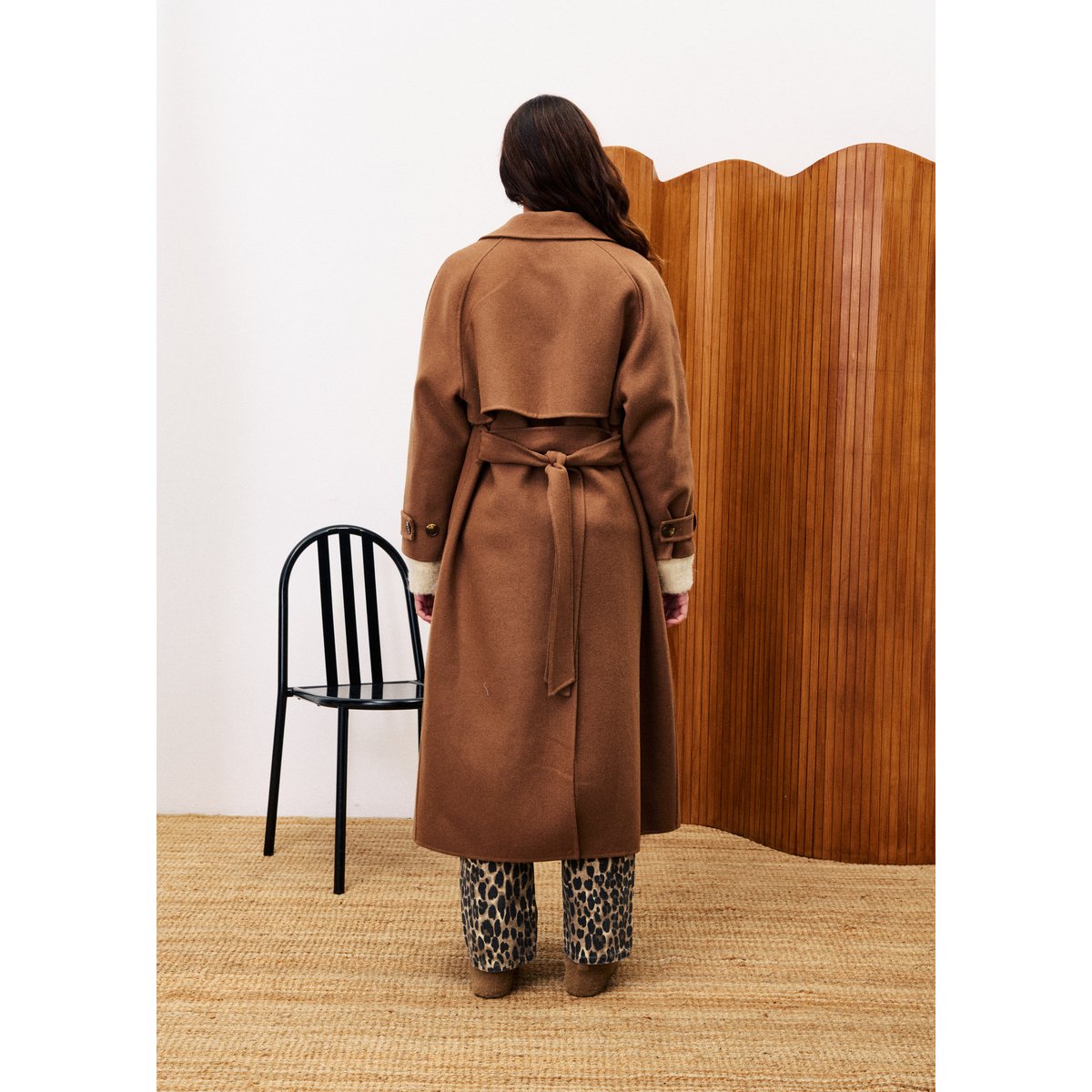 Manteau en laine LABE camel, FRNCH