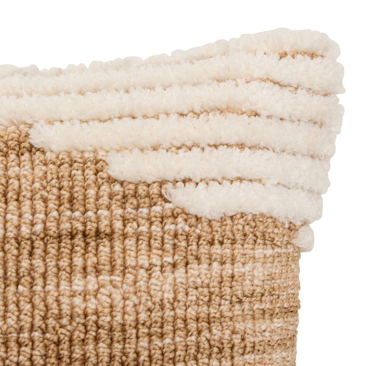 Coussin rectangulaire LOOMIA beige lin, ATMOSPHERA