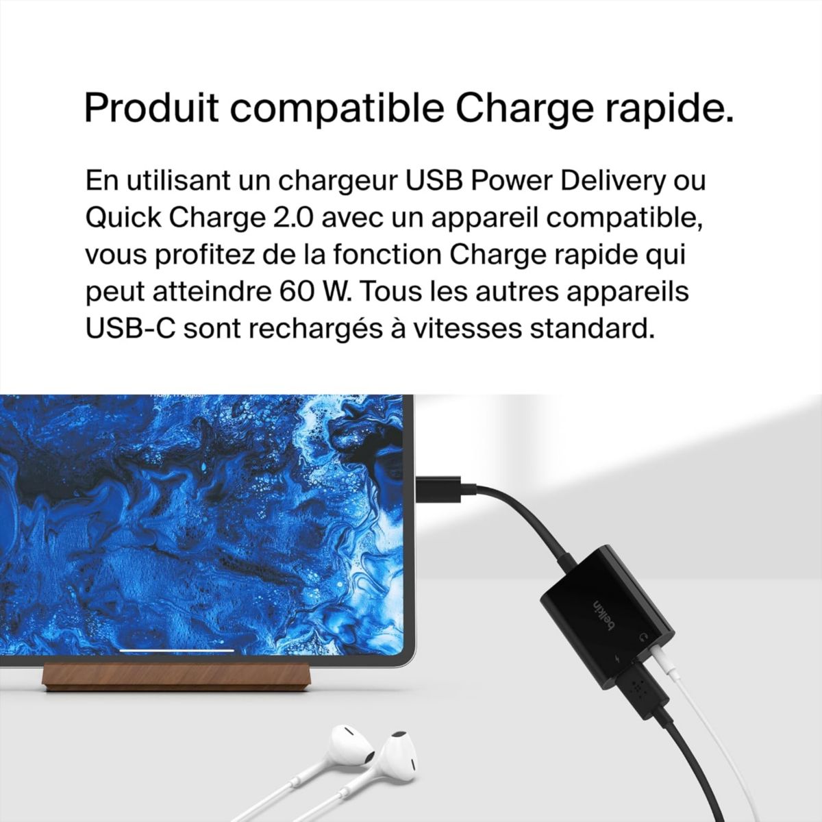 Adaptateur USB C USB-C + Jack Audio couleur unique, BELKIN