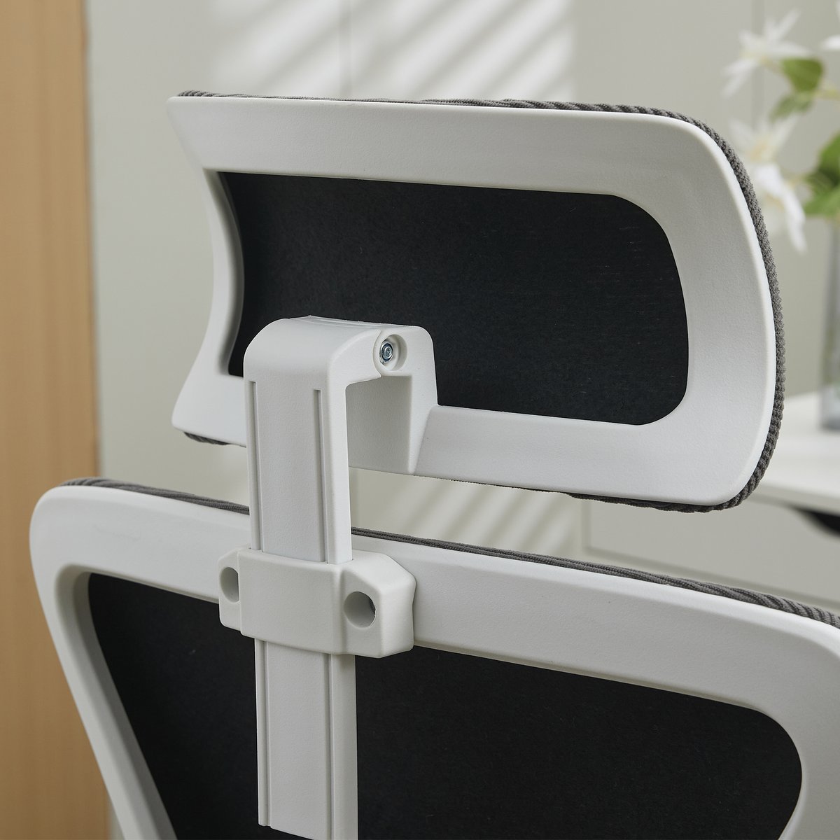 Chaise de bureau ergonomique pivotante réglable en hauteur, DARVEN gris, MEUBLES COSY