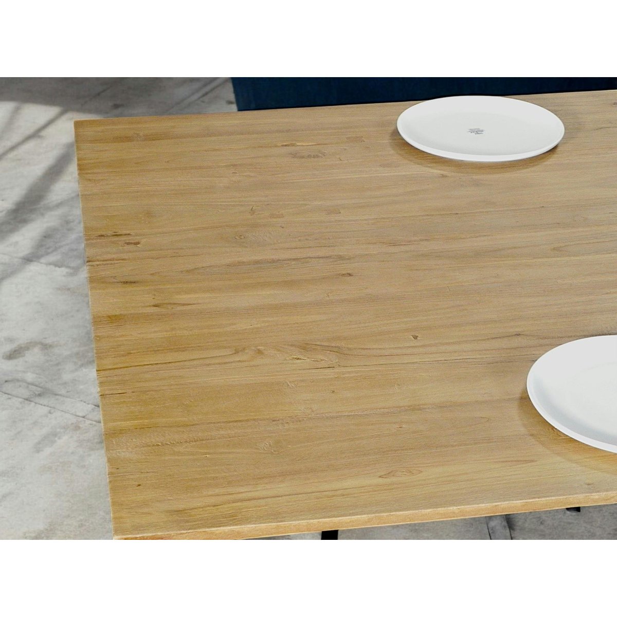 Table pied central en bois de teck recyclé 2 m DEPOK bois naturel, PIER IMPORT