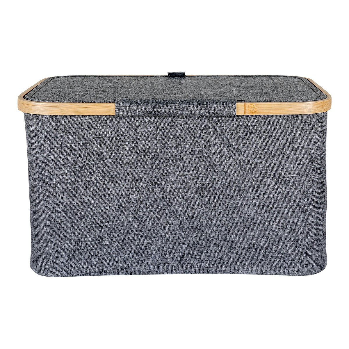 Panier de rangement gris avec couvercle 45 cm gris foncé, PIER IMPORT