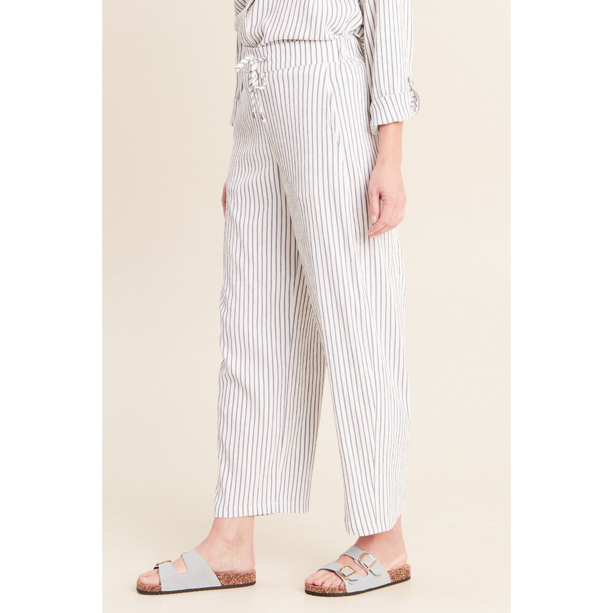 Pantalon large taille haute bleu, BREAL