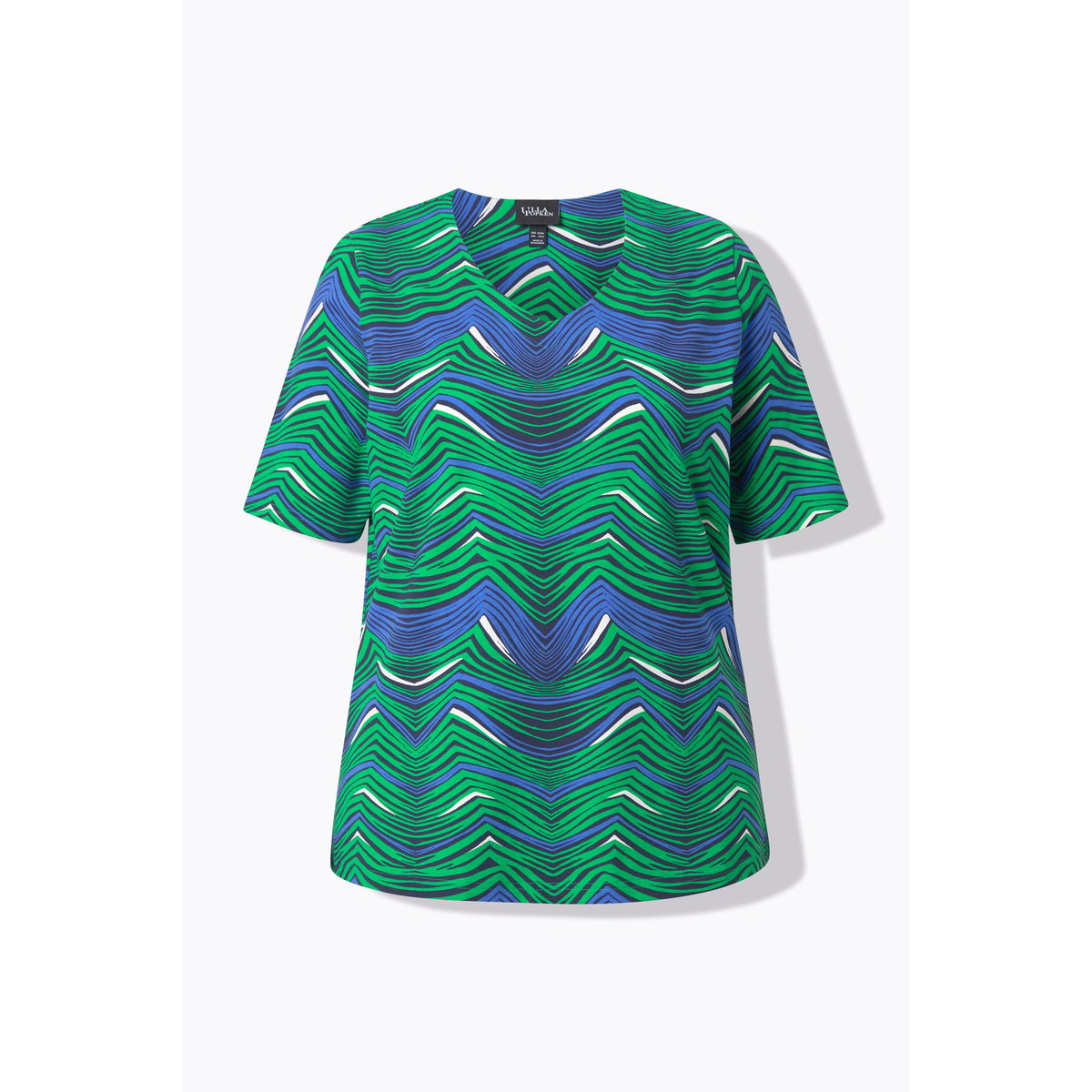 T-shirt imprimé graphique vert naturel, ULLA POPKEN