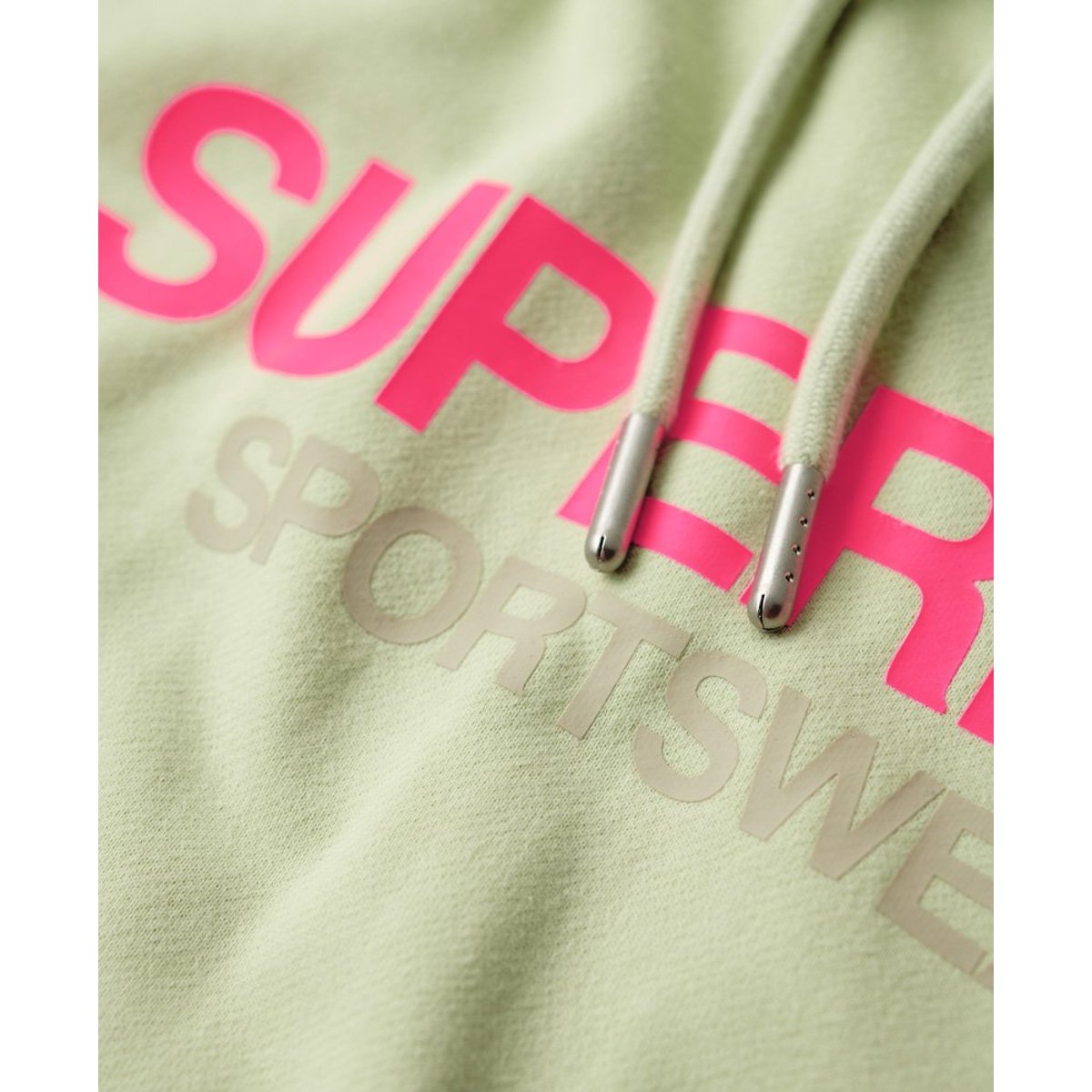 Sweat à capuche droit à logo Sportswear verts tendres, SUPERDRY