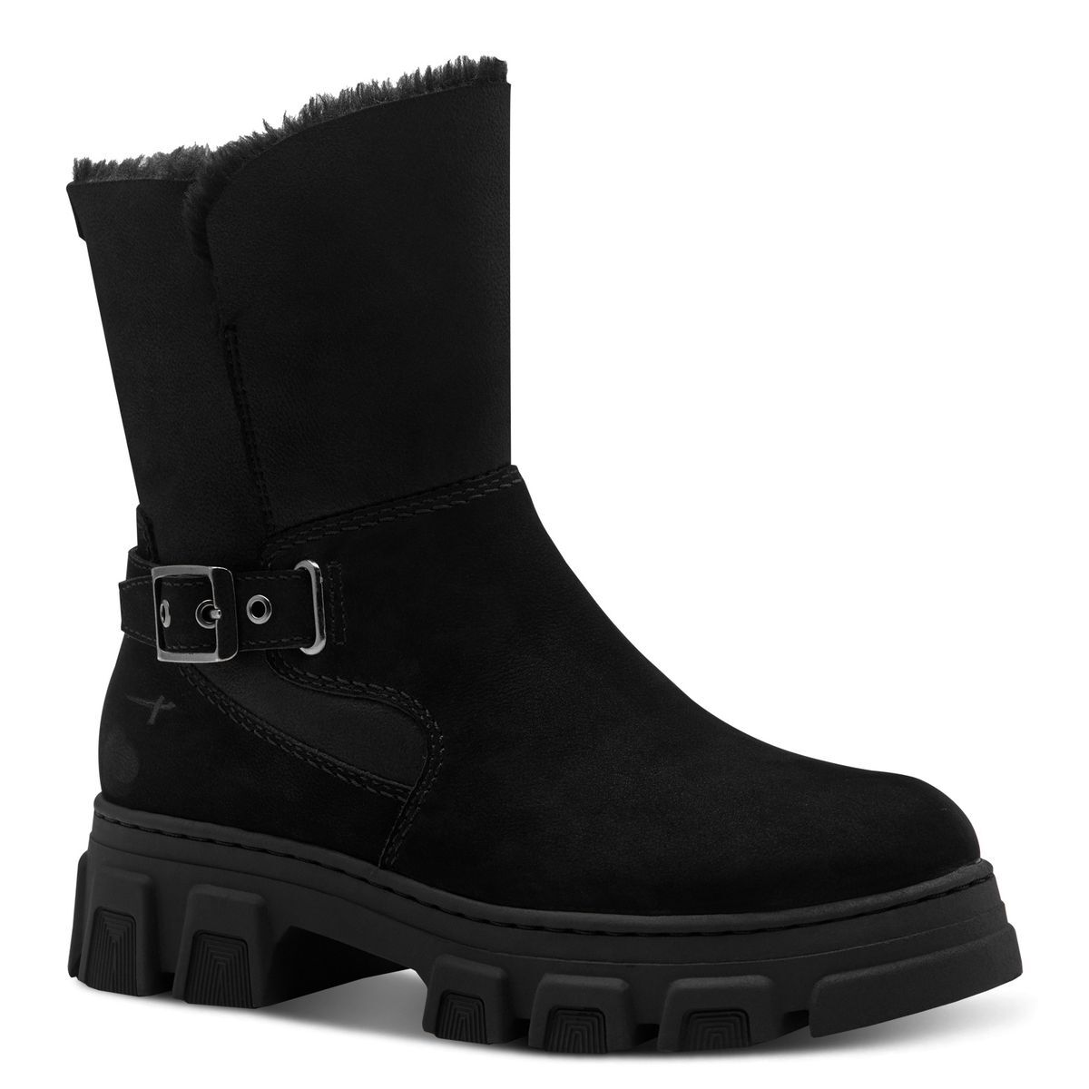 Bottine en cuir noir, TAMARIS