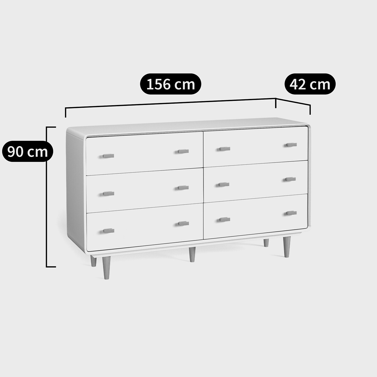 Commode 6 tiroirs, JIMI blanc, LA REDOUTE INTERIEURS