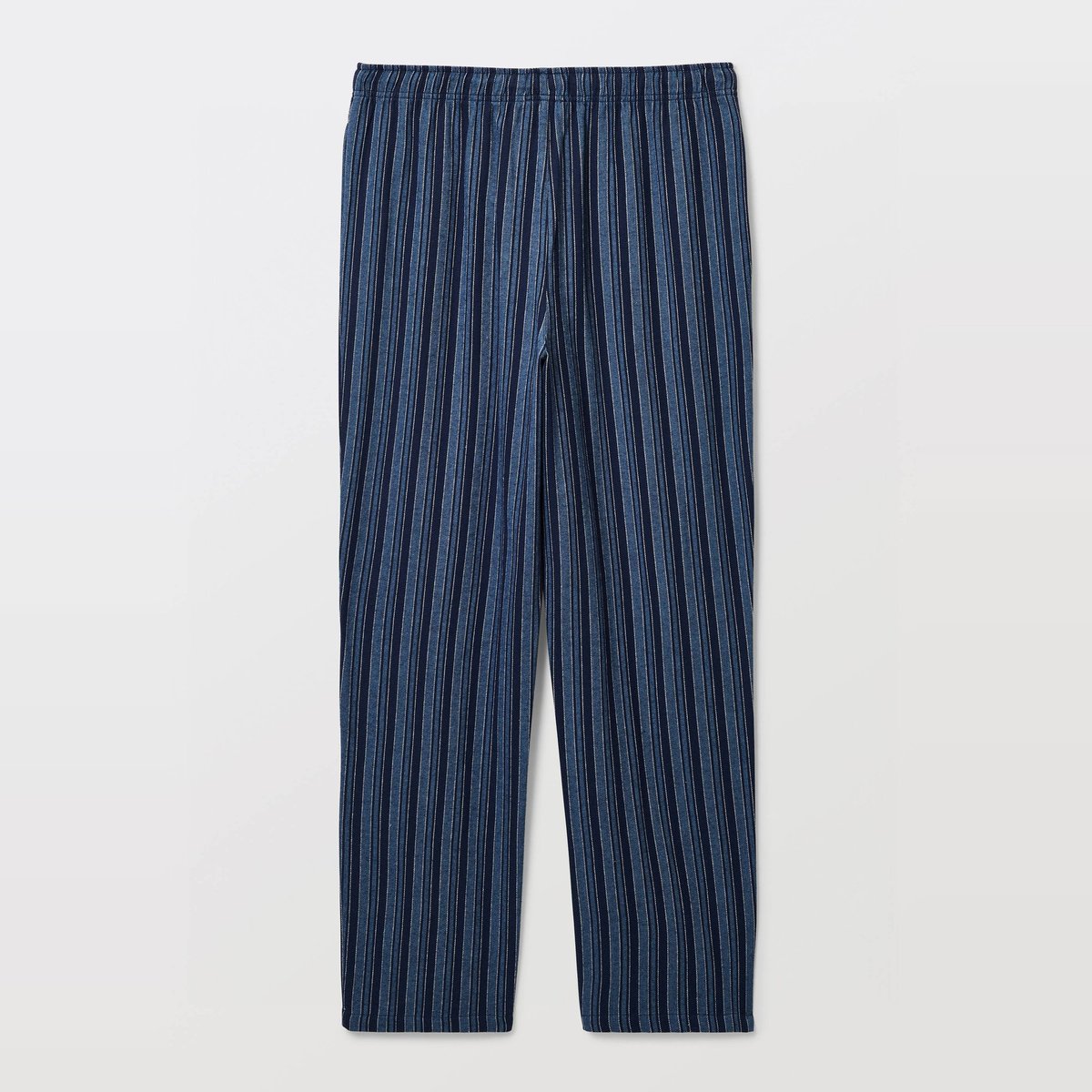 Pantalon en flanelle de coton marine, MONOPRIX