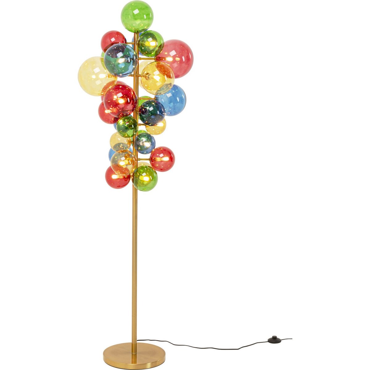 Lampadaire en verre et acier, SCALA BALLS multicolore, KARE DESIGN