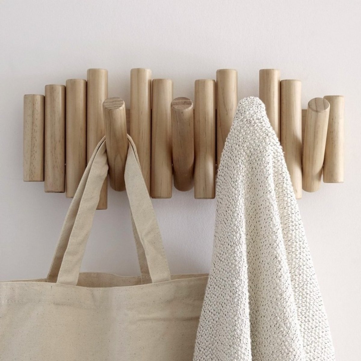 Portemanteau mural bois  PICKET bois clair, UMBRA